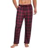 imageCOOFANDY Mens Plaid Casual Pants Soft Cotton Pajama Pants Drawstring Checkered Lounge Sweatpant with PocketsNavy Red Plaid