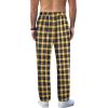 imageCOOFANDY Mens Plaid Casual Pants Soft Cotton Pajama Pants Drawstring Checkered Lounge Sweatpant with PocketsNavy Yellow Plaid
