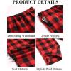 imageCOOFANDY Mens Plaid Casual Pants Soft Cotton Pajama Pants Drawstring Checkered Lounge Sweatpant with PocketsRed Black Plaid
