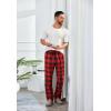 imageCOOFANDY Mens Plaid Casual Pants Soft Cotton Pajama Pants Drawstring Checkered Lounge Sweatpant with PocketsRed Black Plaid