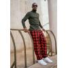 imageCOOFANDY Mens Plaid Casual Pants Soft Cotton Pajama Pants Drawstring Checkered Lounge Sweatpant with PocketsRed Black Plaid