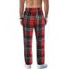 imageCOOFANDY Mens Plaid Casual Pants Soft Cotton Pajama Pants Drawstring Checkered Lounge Sweatpant with PocketsRed Black White Plaid Heavyweight