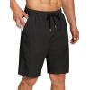 imageCOOFANDY Mens Summer Beach Shorts Lightweight Elastic Waist Drawstring Casual Shorts with PocketBlack