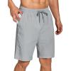 imageCOOFANDY Mens Summer Beach Shorts Lightweight Elastic Waist Drawstring Casual Shorts with PocketLight Grey