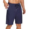 imageCOOFANDY Mens Summer Beach Shorts Lightweight Elastic Waist Drawstring Casual Shorts with PocketNavy Blue