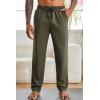 imageCOOFANDY Mens Yoga Sweatpants Open Bottom Lightweight Sweat Pants Drawstring Athletic Lounge Pants with PocketsArmy Green