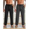imageCOOFANDY Mens Yoga Sweatpants Open Bottom Lightweight Sweat Pants Drawstring Athletic Lounge Pants with PocketsBlack  Dark Gray