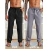 imageCOOFANDY Mens Yoga Sweatpants Open Bottom Lightweight Sweat Pants Drawstring Athletic Lounge Pants with PocketsBlack  Light Gray