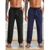 imageCOOFANDY Mens Yoga Sweatpants Open Bottom Lightweight Sweat Pants Drawstring Athletic Lounge Pants with PocketsBlack  Navy Blue
