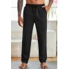 imageCOOFANDY Mens Yoga Sweatpants Open Bottom Lightweight Sweat Pants Drawstring Athletic Lounge Pants with PocketsBlack