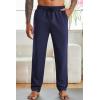 imageCOOFANDY Mens Yoga Sweatpants Open Bottom Lightweight Sweat Pants Drawstring Athletic Lounge Pants with PocketsNavy Blue