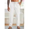 imageCOOFANDY Mens Yoga Sweatpants Open Bottom Lightweight Sweat Pants Drawstring Athletic Lounge Pants with PocketsWhite