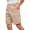 imageCOOFANDY Mens Cargo Shorts Loose Fit Casual Cotton Work Shorts Outdoor Hiking Pants with Multi PocketsLight Khaki