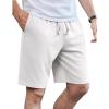 imageCOOFANDY Mens Casual Shorts Stretch Drawstring Summer Beach Shorts Chino Golf Shorts with PocketsWhite