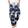imageCOOFANDY Mens Linen Harem Drawstring Pants Casual Elastic Waist Lightweight Trouser Hippie Summer Beach Yoga PantsPat3