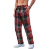 imageCOOFANDY Mens Plaid Casual Pants Soft Cotton Pajama Pants Drawstring Checkered Lounge Sweatpant with PocketsRed Black White Plaid Heavyweight