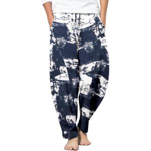 imageCOOFANDY Mens Linen Harem Drawstring Pants Casual Elastic Waist Lightweight Trouser Hippie Summer Beach Yoga PantsPat3