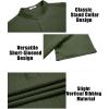 imageCOOFANDY Men Casual Henley Tee Shirt Short Sleeve Band Collar Summer Beach Textured TShirtArmy Green