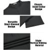 imageCOOFANDY Men Casual Henley Tee Shirt Short Sleeve Band Collar Summer Beach Textured TShirtBlack