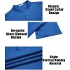 imageCOOFANDY Men Casual Henley Tee Shirt Short Sleeve Band Collar Summer Beach Textured TShirtBlue