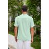 imageCOOFANDY Men Casual Henley Tee Shirt Short Sleeve Band Collar Summer Beach Textured TShirtIce Green