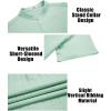 imageCOOFANDY Men Casual Henley Tee Shirt Short Sleeve Band Collar Summer Beach Textured TShirtIce Green