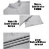 imageCOOFANDY Men Casual Henley Tee Shirt Short Sleeve Band Collar Summer Beach Textured TShirtLight Grey