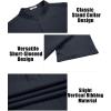 imageCOOFANDY Men Casual Henley Tee Shirt Short Sleeve Band Collar Summer Beach Textured TShirtNavy Blue
