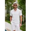 imageCOOFANDY Men Casual Henley Tee Shirt Short Sleeve Band Collar Summer Beach Textured TShirtWhite