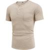 imageCOOFANDY Men Casual Shirt Short Sleeve Summer Basic T Shirt Pocket Soild Tee TopCoffee1