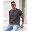 imageCOOFANDY Men Casual Shirt Short Sleeve Summer Basic T Shirt Pocket Soild Tee TopDark Gray