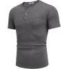 imageCOOFANDY Men Casual Shirt Short Sleeve Summer Basic T Shirt Pocket Soild Tee TopDark Gray1