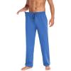 imageCOOFANDY Men Cotton Yoga Pants Casual Sweatpants Jogger Open Bottom Lounge Pants with PocketsBlue