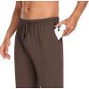 imageCOOFANDY Men Cotton Yoga Pants Casual Sweatpants Jogger Open Bottom Lounge Pants with PocketsBrown