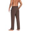 imageCOOFANDY Men Cotton Yoga Pants Casual Sweatpants Jogger Open Bottom Lounge Pants with PocketsBrown