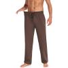 imageCOOFANDY Men Cotton Yoga Pants Casual Sweatpants Jogger Open Bottom Lounge Pants with PocketsBrown