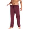 imageCOOFANDY Men Cotton Yoga Pants Casual Sweatpants Jogger Open Bottom Lounge Pants with PocketsDark Red