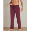 imageCOOFANDY Men Cotton Yoga Pants Casual Sweatpants Jogger Open Bottom Lounge Pants with PocketsDark Red