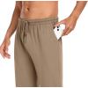 imageCOOFANDY Men Cotton Yoga Pants Casual Sweatpants Jogger Open Bottom Lounge Pants with PocketsKhaki