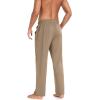 imageCOOFANDY Men Cotton Yoga Pants Casual Sweatpants Jogger Open Bottom Lounge Pants with PocketsKhaki
