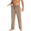 imageCOOFANDY Men Cotton Yoga Pants Casual Sweatpants Jogger Open Bottom Lounge Pants with PocketsKhaki