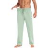imageCOOFANDY Men Cotton Yoga Pants Casual Sweatpants Jogger Open Bottom Lounge Pants with PocketsLight Green