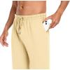 imageCOOFANDY Men Cotton Yoga Pants Casual Sweatpants Jogger Open Bottom Lounge Pants with PocketsLight Khaki