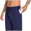 imageCOOFANDY Men Cotton Yoga Pants Casual Sweatpants Jogger Open Bottom Lounge Pants with PocketsNavy Blue