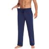 imageCOOFANDY Men Cotton Yoga Pants Casual Sweatpants Jogger Open Bottom Lounge Pants with PocketsNavy Blue