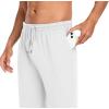 imageCOOFANDY Men Cotton Yoga Pants Casual Sweatpants Jogger Open Bottom Lounge Pants with PocketsWhite