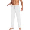 imageCOOFANDY Men Cotton Yoga Pants Casual Sweatpants Jogger Open Bottom Lounge Pants with PocketsWhite