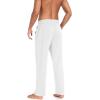 imageCOOFANDY Men Cotton Yoga Pants Casual Sweatpants Jogger Open Bottom Lounge Pants with PocketsWhite