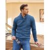imageCOOFANDY Men Dress Sweater Shawl Collar Sweatshirt Fashion Light Fleece Sweatshirt Dark BlueSky Blue