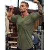 imageCOOFANDY Men Muscle Workout T Shirt Gym Bodybuilding Active Short Sleeve Tee Top BlackOne Piece Army Green